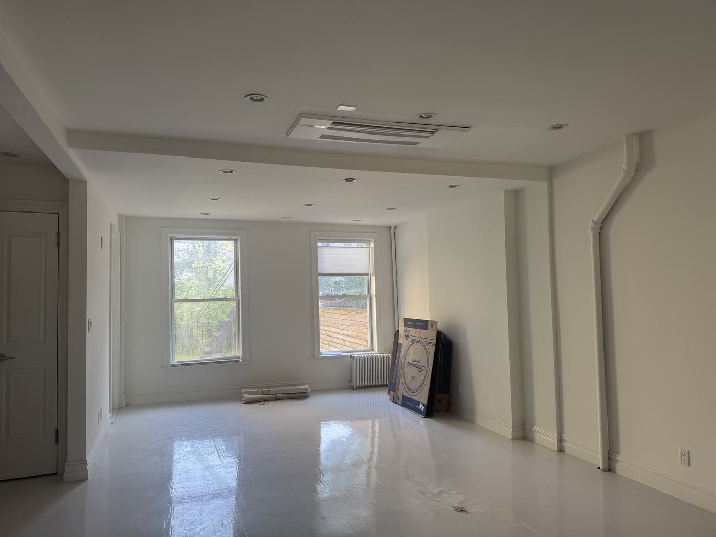 Concealed ducted mini-split installed in a finished Brooklyn interior